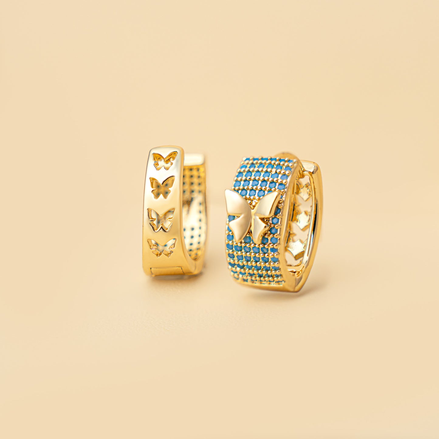 BUTTERFLY HOOPS EARRINGS